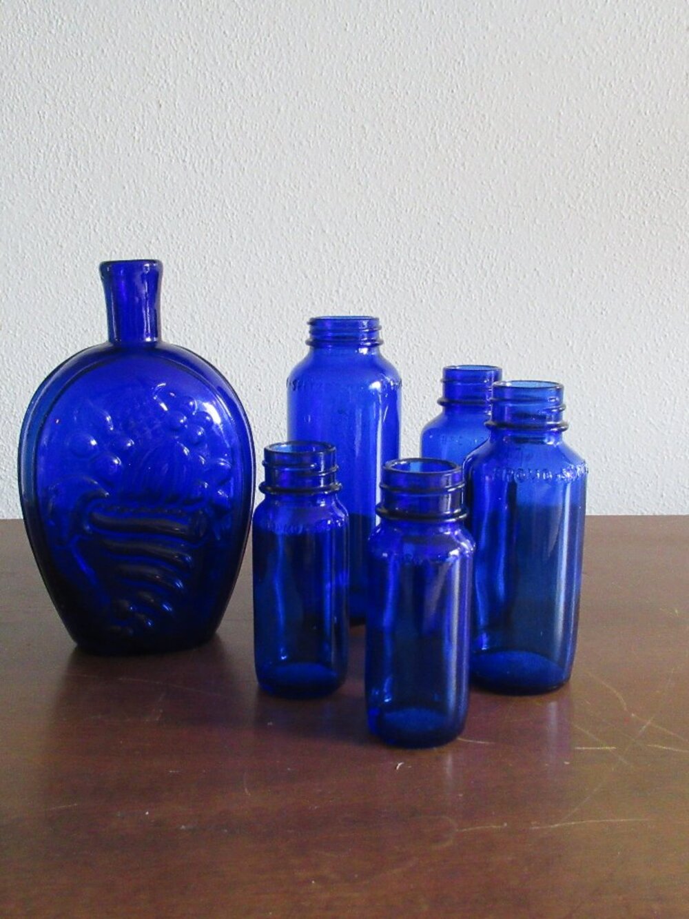 Vintage Cobalt Bromo-Seltzer Bottles Flask Bottle